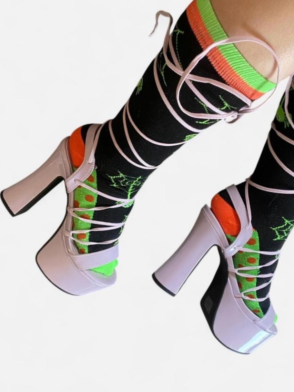 Sugar Thrillz Dolls Kill Purple Pixie Queen Lace Up Platform Heels